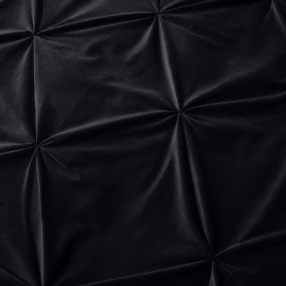 Bettbezug Samt Pintuck Schwarz 240 x 200/220 cm - Palo24