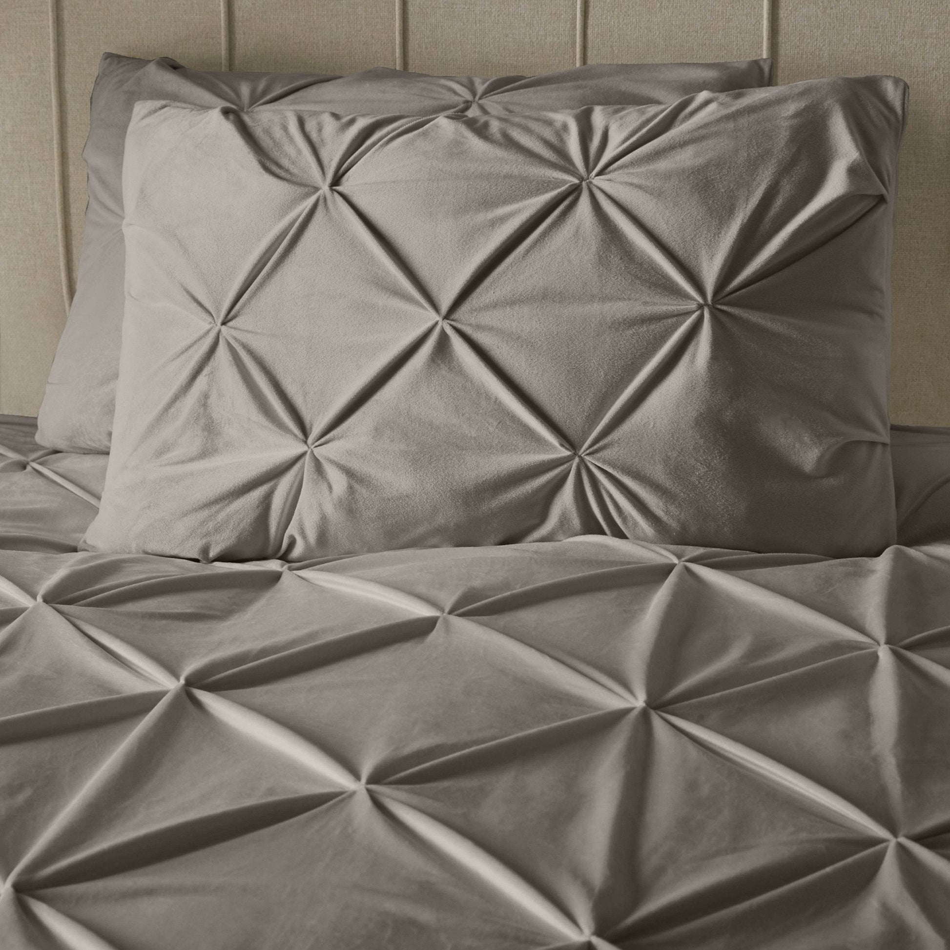 Bettbezug Samt Pintuck Sand 140 x 200/220 cm - Palo24
