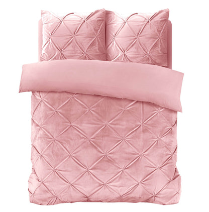 Bettbezug Samt Pintuck rosa 140 x 200/220 cm - Palo24