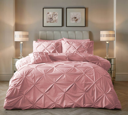 Bettbezug Samt Pintuck rosa 200 x 200/220 cm - Palo24