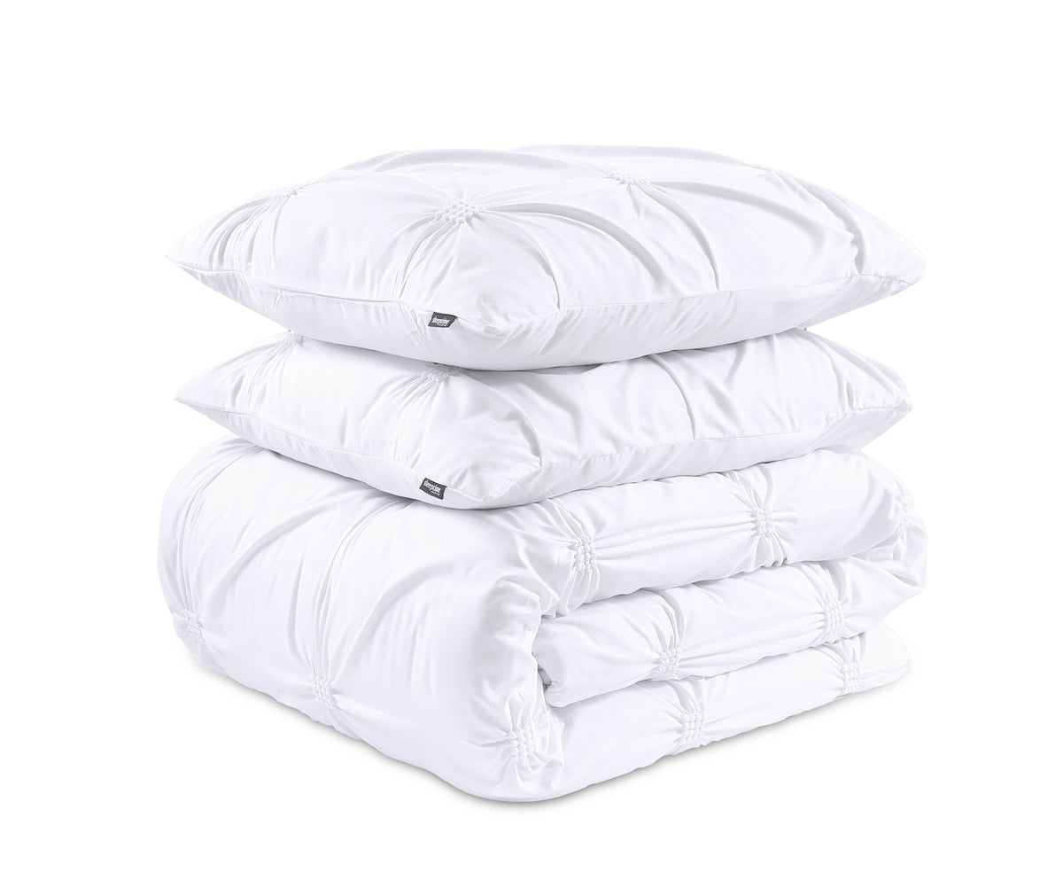 Bettbezug Punch pintuck Weiss 140 x 200/220 cm - Palo24