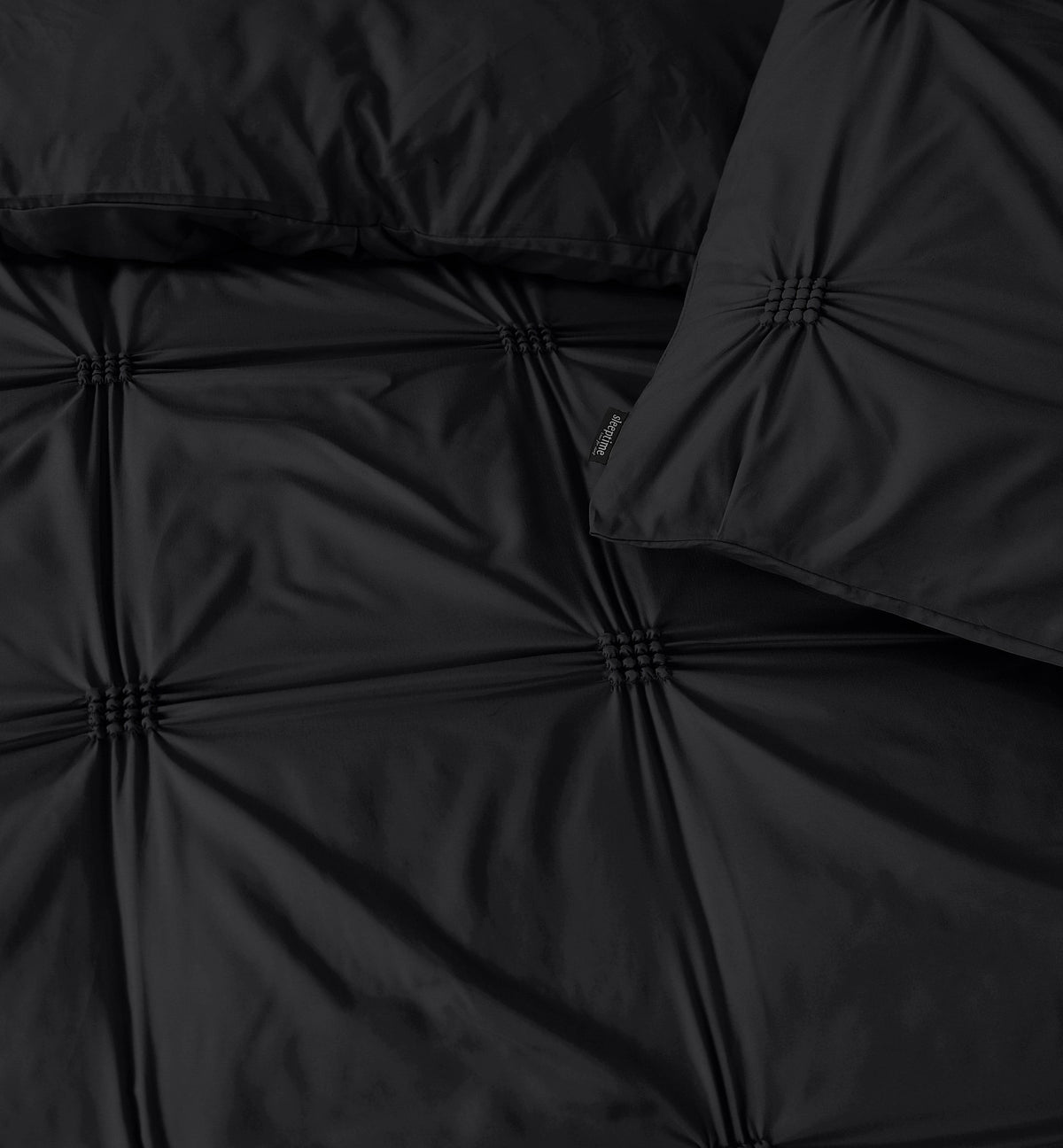 Bettbezug Punch Pintuck Schwarz 140 x 200/220 cm - Palo24