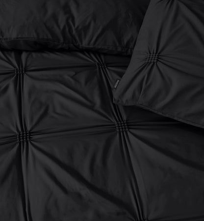 Bettbezug Punch Pintuck Schwarz 140 x 200/220 cm - Palo24