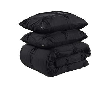 Bettbezug Punch Pintuck Schwarz 240 x 200/220 cm - Palo24