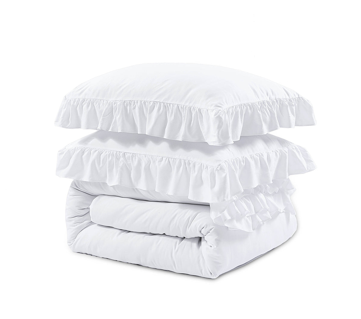 Bettbezug Ruffles Weiss 140 x 200/220 cm - Palo24