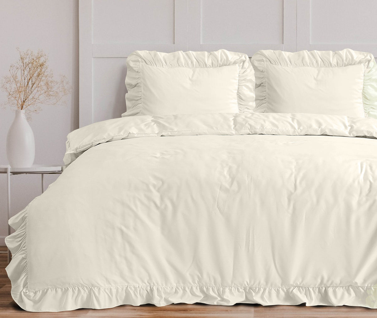 Bettbezug Ruffles Creme 200 x 200/220 cm - Palo24