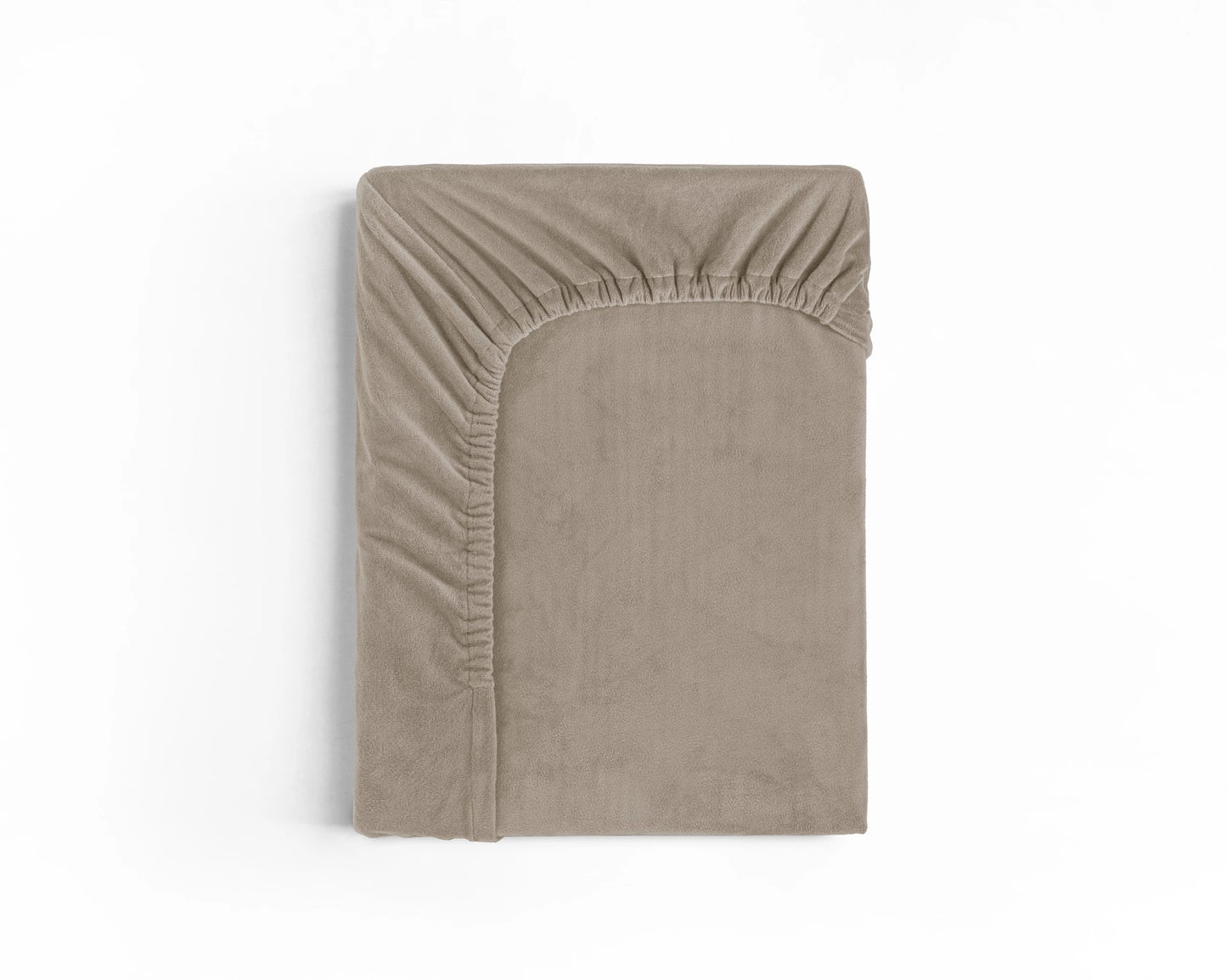 Samt-Spannbettlaken Taupe/Grau
