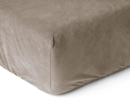 Samt-Spannbettlaken Taupe/Grau