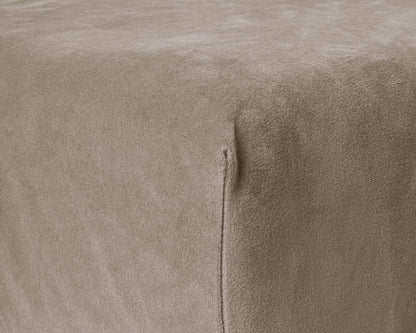 Samt-Spannbettlaken Taupe/Grau