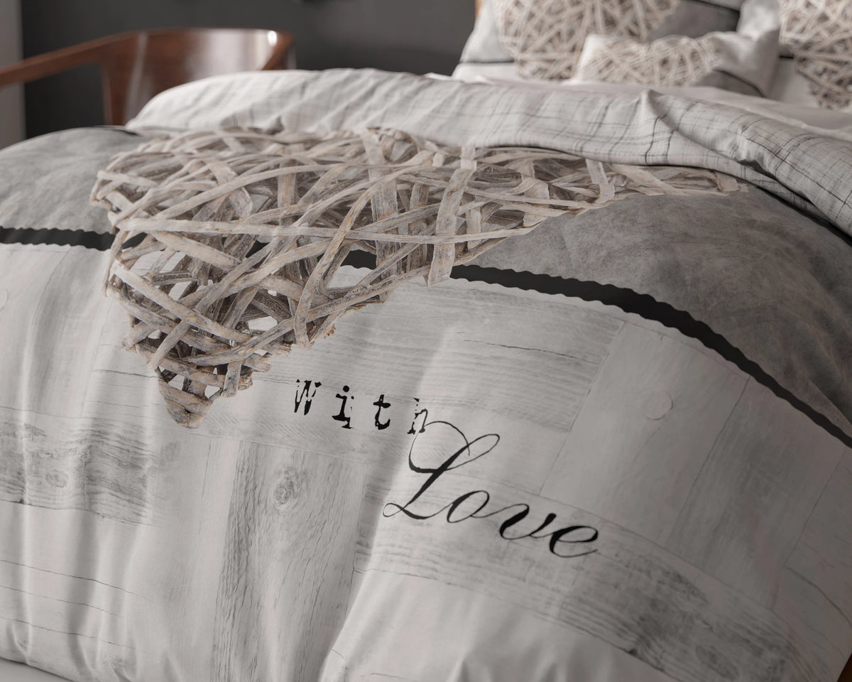 Home Is Heart Bettbezug 140x200/220 cm Weiss