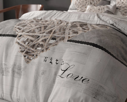 Home Is Heart Bettbezug 140x200/220 cm Weiss