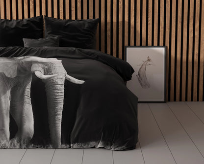 Elephant Bettbezug Schwarz