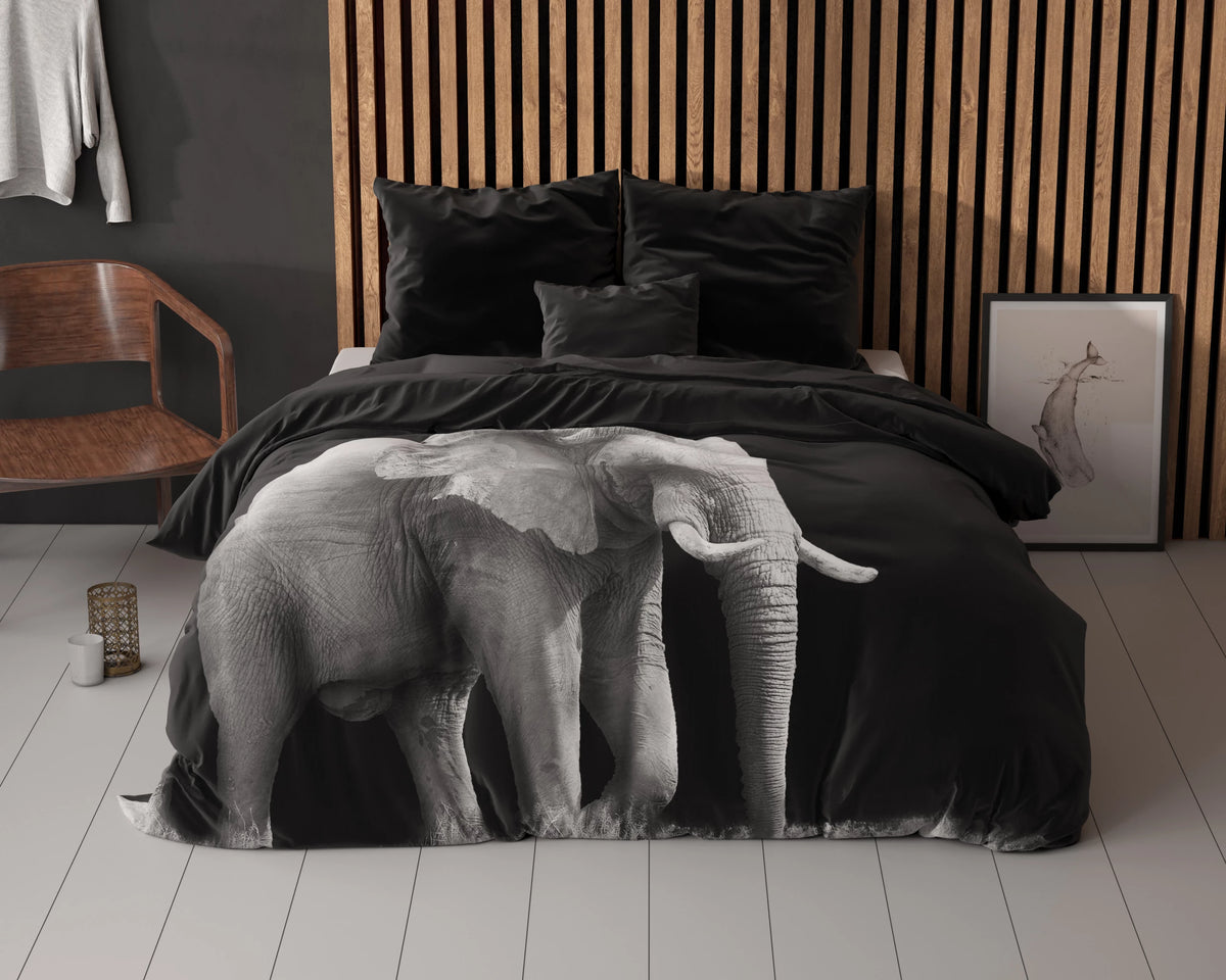 Elephant Bettbezug Schwarz