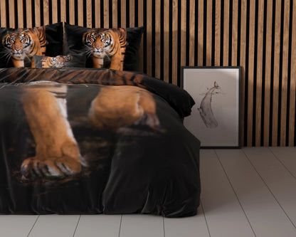Tiger icon Bettbezug 140x200/220 cm Schwarz