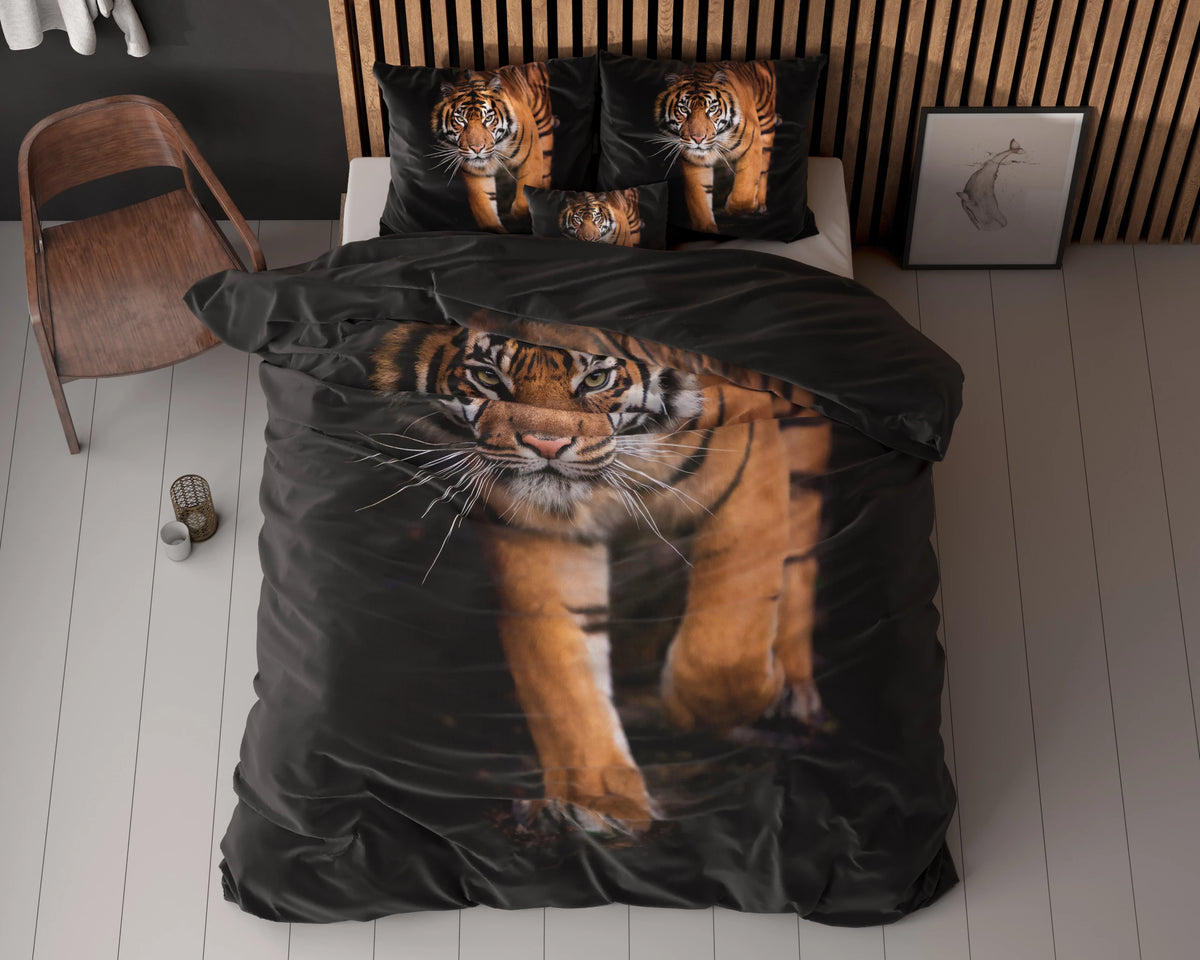 Tiger icon Bettbezug 140x200/220 cm Schwarz