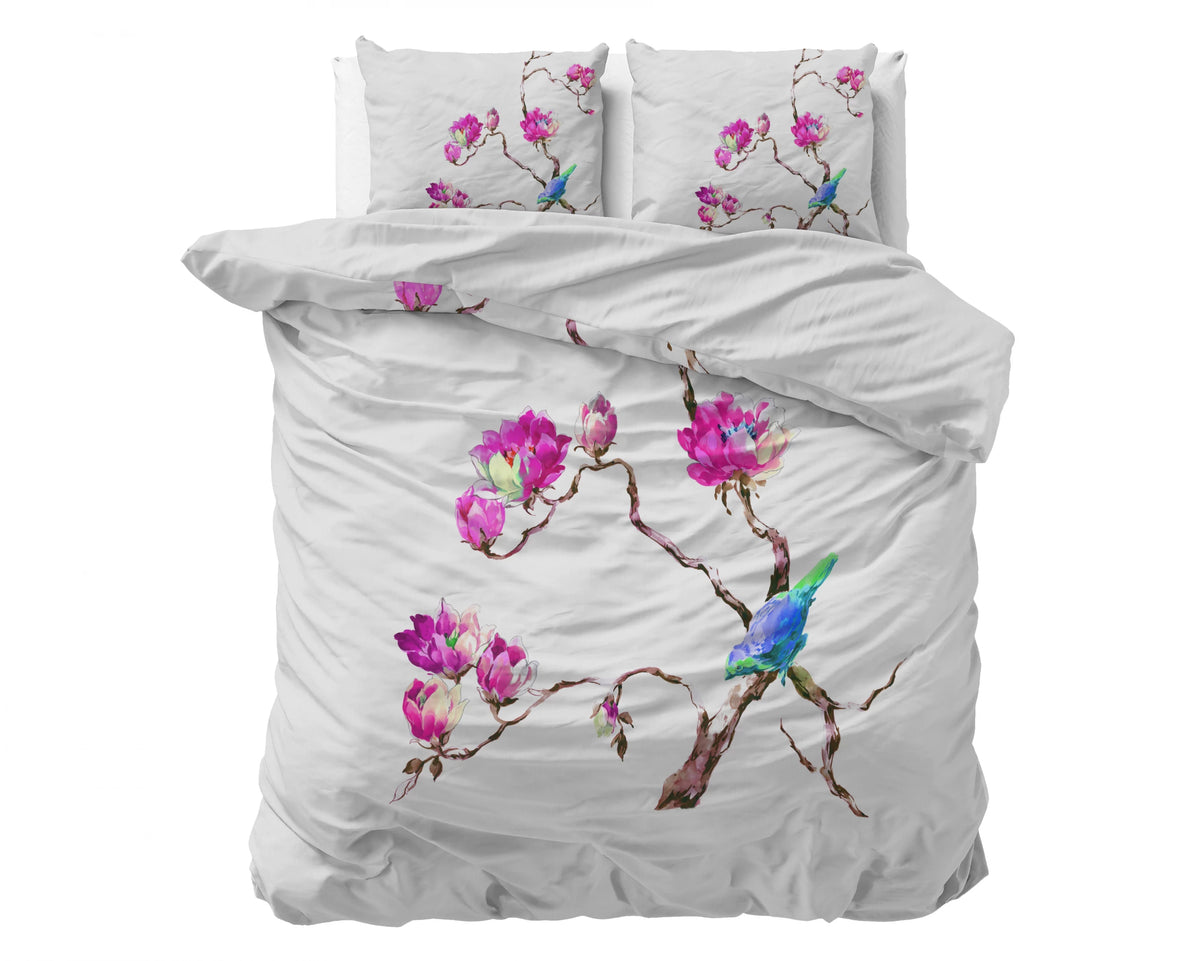 Magnolien Bettbezug Weiss