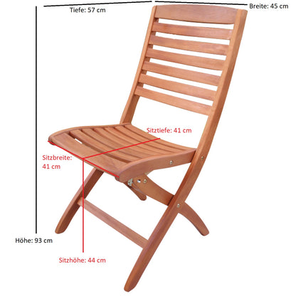 Chaise pliante CAPO, eucalyptus huilé, 2 pièces, certifié FSC®