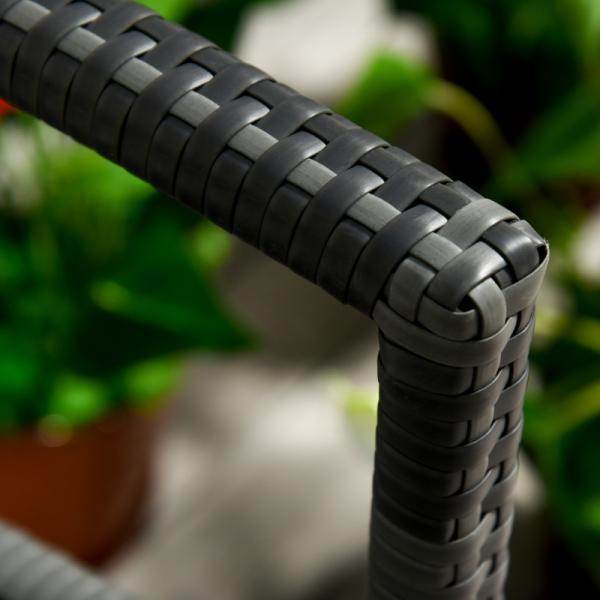 Gartenbank 2-Sitzer Rattanoptik mit Stahlrahmen grau - Palo24