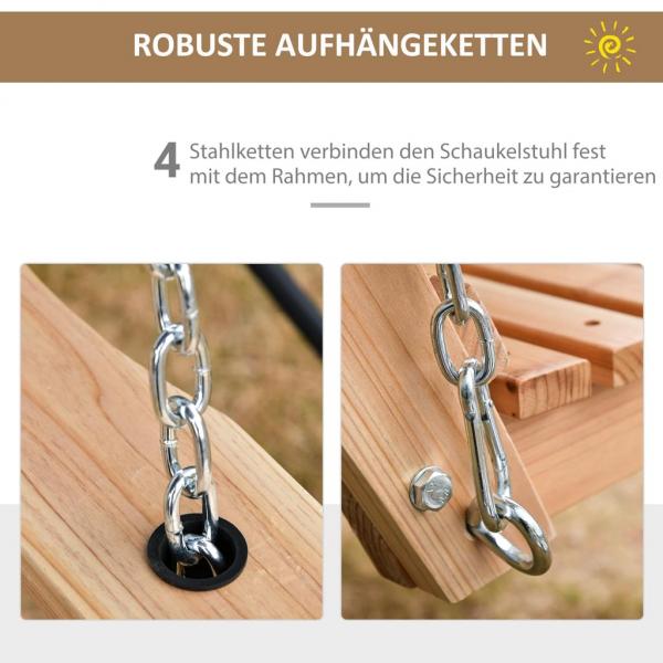 Gartenschaukel 2-3 Personen Tannenholz Patio 150 x 75 x 53 cm Natur - Palo24