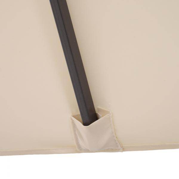 Sonnenschirm mit Handkurbel Oval Metall + Polyester Cremeweiss - Palo24