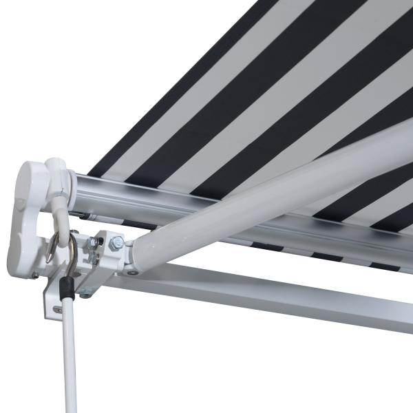 Markise Gelenkarmmarkise Sonnenschutz Grau/Weiss 3,5x2,5m - Palo24