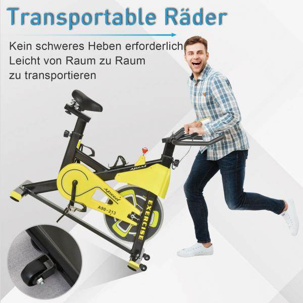 Heimtrainer Fahrrad Spinning Rad Hometrainer Fahrrad Ergometer Gelb - Palo24
