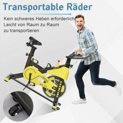 Heimtrainer Fahrrad Spinning Rad Hometrainer Fahrrad Ergometer Gelb - Palo24