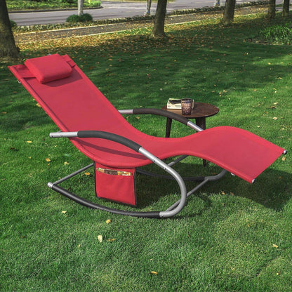 2-er Set Gartenliege | Sonnenliege mit Tasche | Liegestuhl Rot | OGS28-Rx2 - Palo24