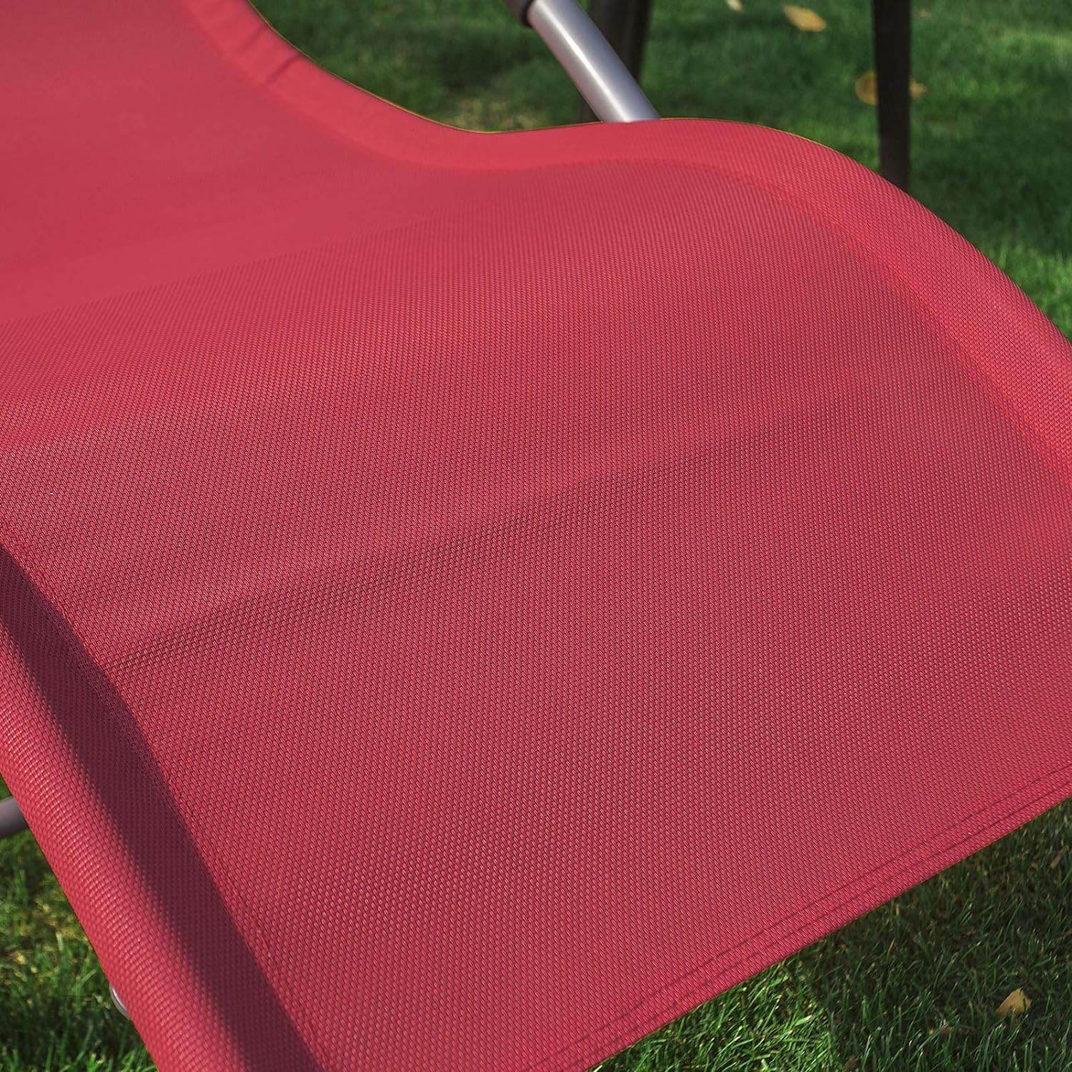 2-er Set Gartenliege | Sonnenliege mit Tasche | Liegestuhl Rot | OGS28-Rx2 - Palo24