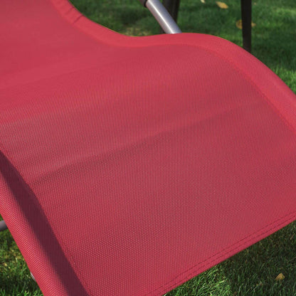 2-er Set Gartenliege | Sonnenliege mit Tasche | Liegestuhl Rot | OGS28-Rx2 - Palo24