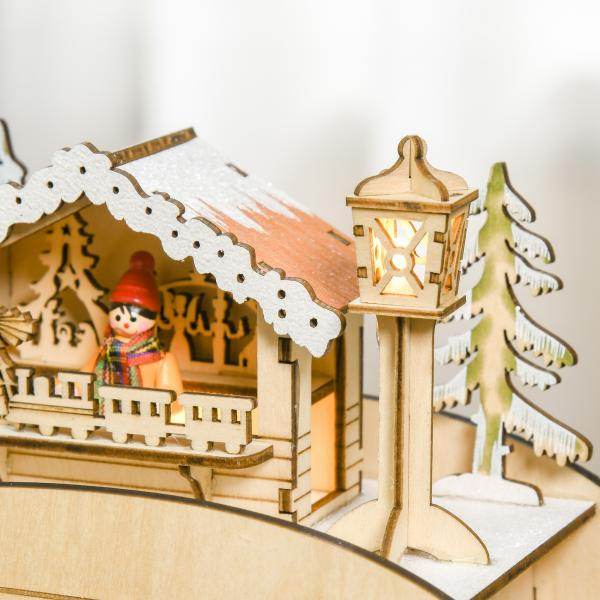 Adventskalender zum Befüllen 24 Schubladen Fächer Weihnachtskalender mit LED-Lichtern Schlitten-Form - Palo24