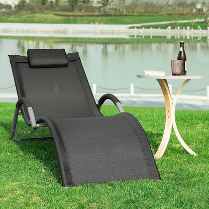Gartenliege | Sonnenliege | Liegestuhl Schwarz | OGS38-SCH - Palo24