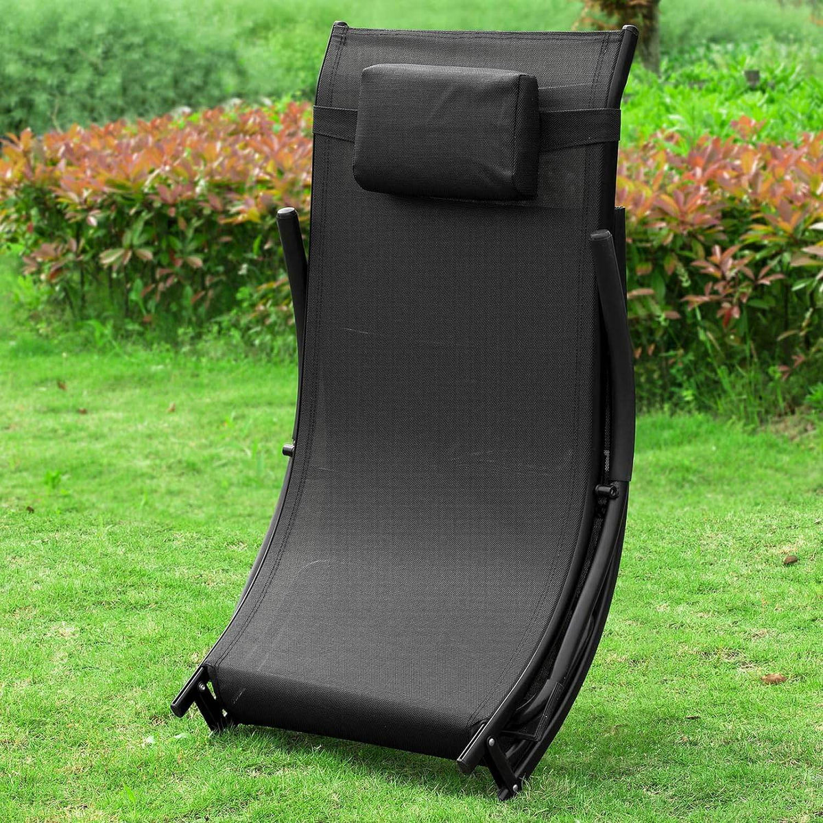 Gartenliege | Sonnenliege klappbar | Liegestuhl Schwarz | OGS45-SCH - Palo24