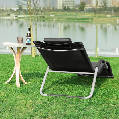 Gartenliege | Sonnenliege | Liegestuhl Schwarz | OGS38-SCH - Palo24