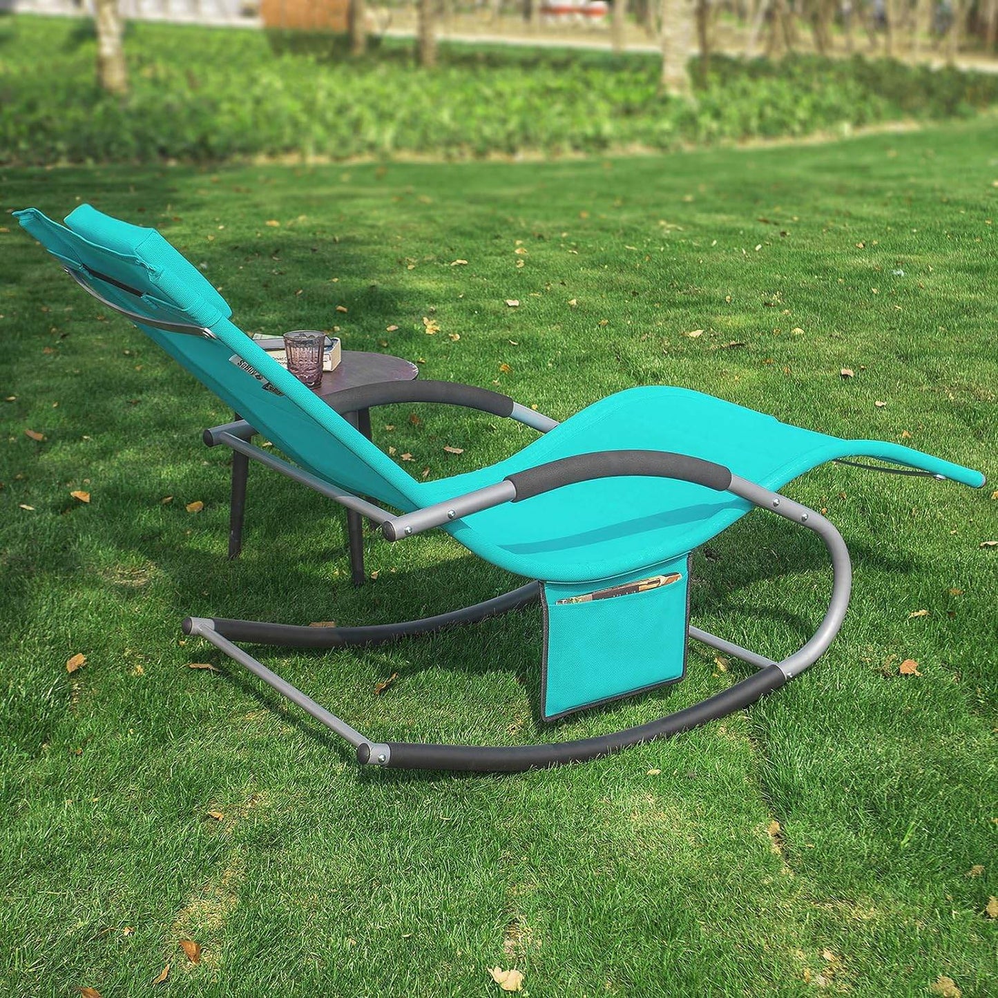 2-er Set Gartenliege | Sonnenliege mit Tasche | Liegestuhl Türkis | OGS28-HBx2 - Palo24