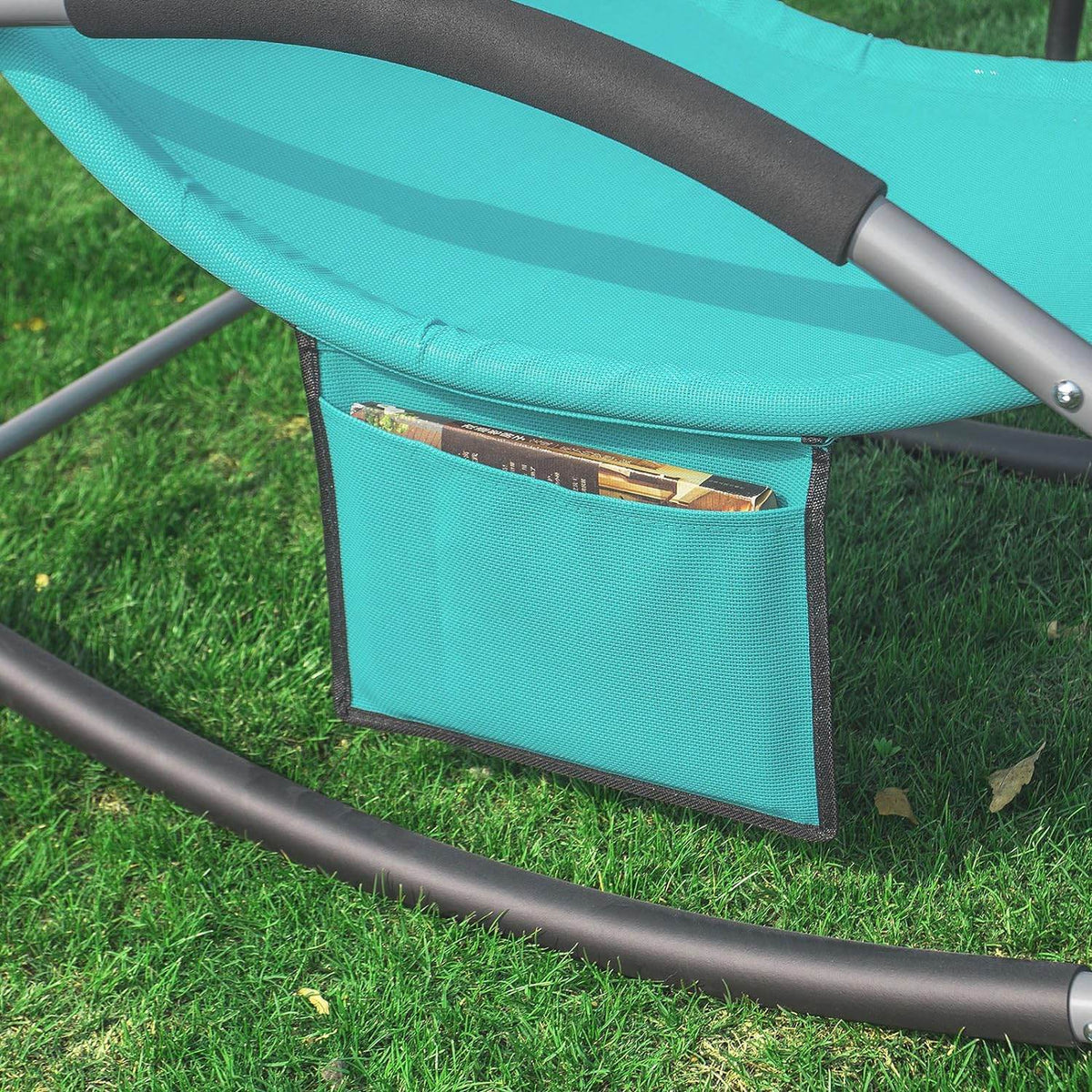 2-er Set Gartenliege | Sonnenliege mit Tasche | Liegestuhl Türkis | OGS28-HBx2 - Palo24