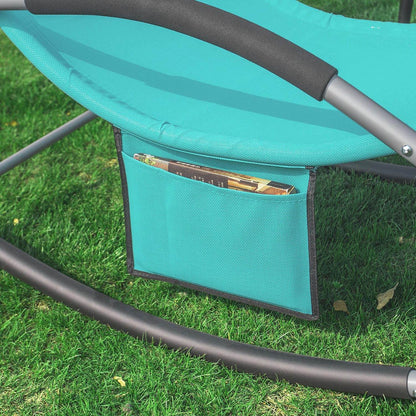 2-er Set Gartenliege | Sonnenliege mit Tasche | Liegestuhl Türkis | OGS28-HBx2 - Palo24