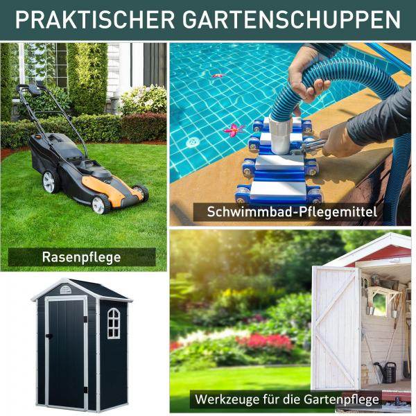 Gerätehaus Geräteschuppen PP Metall Grau - Palo24