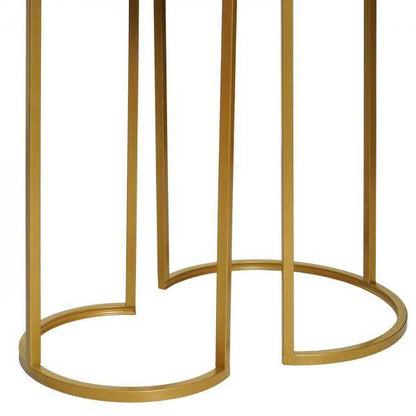 2er-Set Beistelltisch Kaffeetisch Nachttisch Loungetisch, Marmor-Optik FSC-zertifiziert MDF ~ schwarz-gold - Palo24