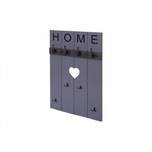 Wandgarderobe Garderobenpaneel Shabby-Look Vintage, 8 Haken 91x60cm ~ grau-blau, shabby - Palo24