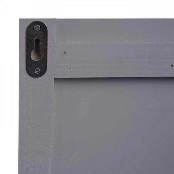 Wandgarderobe Garderobenpaneel Shabby-Look Vintage, 8 Haken 91x60cm ~ grau-blau, shabby - Palo24