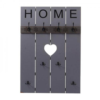 Wandgarderobe Garderobenpaneel Shabby-Look Vintage, 8 Haken 91x60cm ~ grau-blau, shabby - Palo24