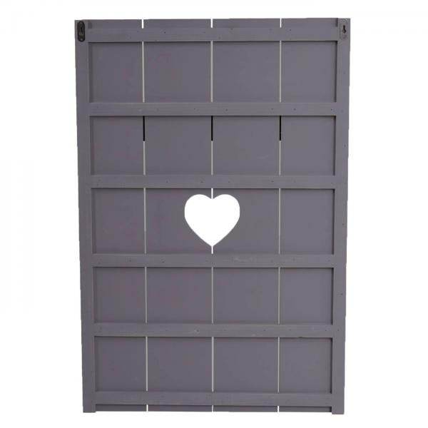 Wandgarderobe Garderobenpaneel Shabby-Look Vintage, 8 Haken 91x60cm ~ grau-blau, shabby - Palo24