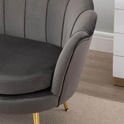 2-Sitzer Loungesofa Grau Messing 130 cm x 63 cm x 73 cm - Palo24
