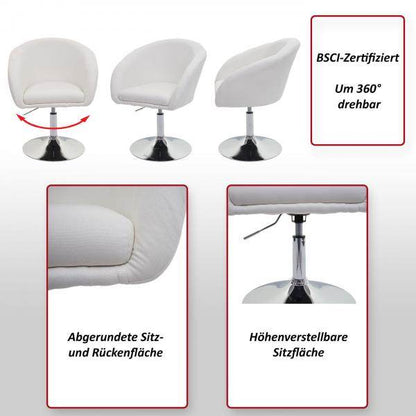Esszimmerstuhl HWC-F19, Küchenstuhl Stuhl Drehstuhl Loungesessel, drehbar höhenverstellbar ~ Kunstleder grau - Palo24