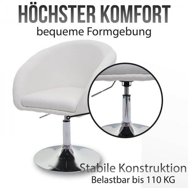 Esszimmerstuhl HWC-F19, Küchenstuhl Drehstuhl Loungesessel, drehbar höhenverstellbar ~ Kunstleder taupe - Palo24