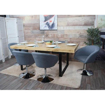 Esszimmerstuhl HWC-F19, Küchenstuhl Stuhl Drehstuhl Loungesessel, drehbar höhenverstellbar ~ Stoff/Textil dunkelgrau - Palo24
