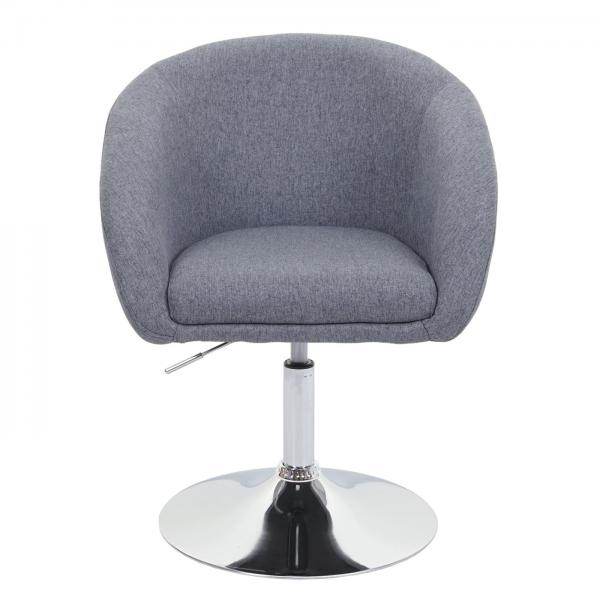Esszimmerstuhl HWC-F19, Küchenstuhl Stuhl Drehstuhl Loungesessel, drehbar höhenverstellbar ~ Stoff/Textil dunkelgrau - Palo24