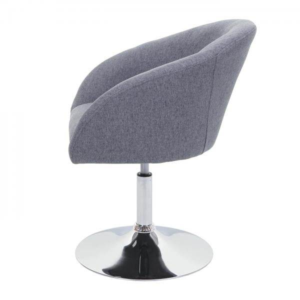 Esszimmerstuhl HWC-F19, Küchenstuhl Stuhl Drehstuhl Loungesessel, drehbar höhenverstellbar ~ Stoff/Textil dunkelgrau - Palo24