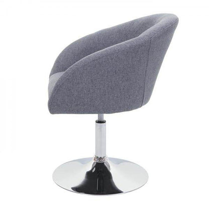 Esszimmerstuhl HWC-F19, Küchenstuhl Stuhl Drehstuhl Loungesessel, drehbar höhenverstellbar ~ Stoff/Textil dunkelgrau - Palo24